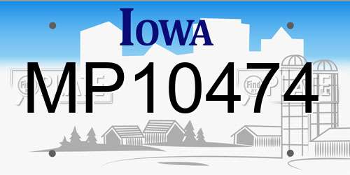 MP10474 Iowa License Plate