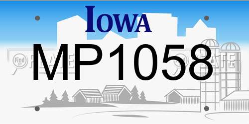 MP1058 Iowa License Plate