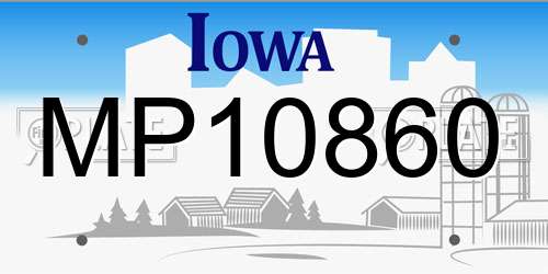 MP10860 Iowa License Plate