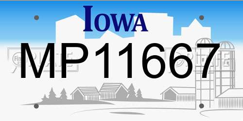 MP11667 Iowa License Plate