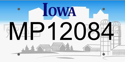 MP12084 Iowa License Plate