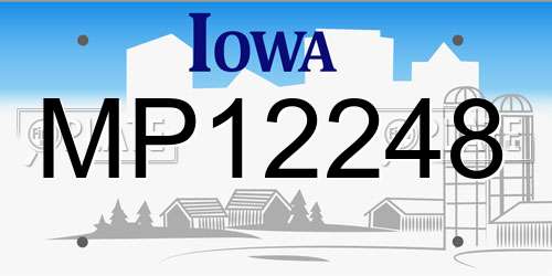 MP12248 Iowa License Plate