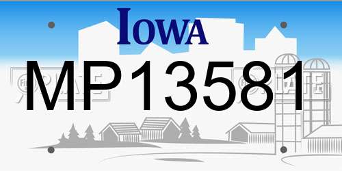 MP13581 Iowa License Plate