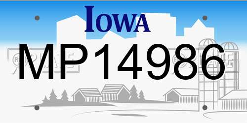 MP14986 Iowa License Plate