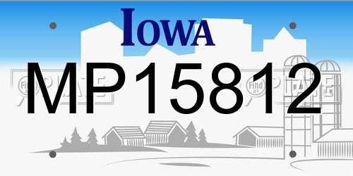 MP15812 Iowa License Plate