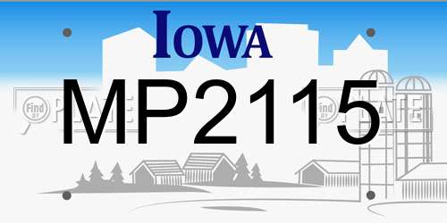 MP2115 Iowa License Plate