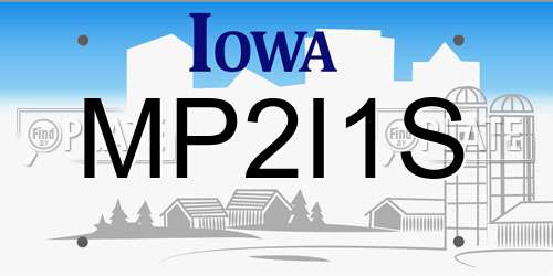 MP2I1S Iowa License Plate