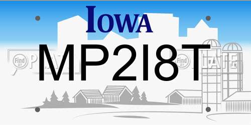 MP2I8T Iowa License Plate