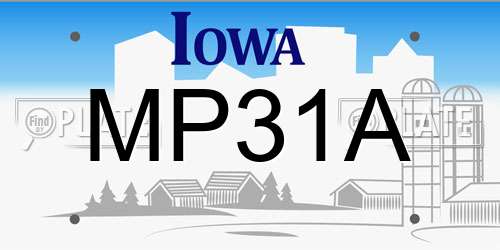 MP31A Iowa License Plate