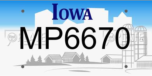 MP6670 Iowa License Plate