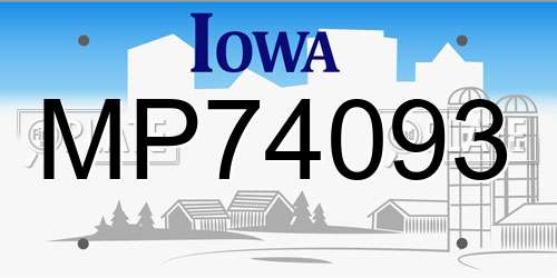 MP74093 Iowa License Plate