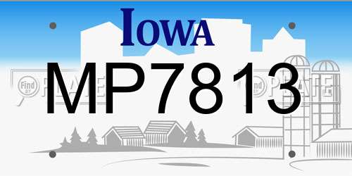 MP7813 Iowa License Plate