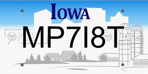 MP7I8T Iowa License Plate