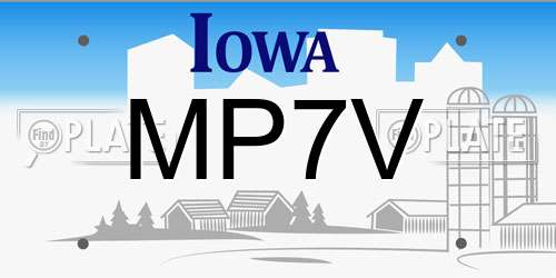 MP7V Iowa License Plate
