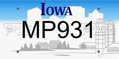 MP931 Iowa License Plate