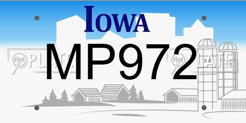 MP972 Iowa License Plate