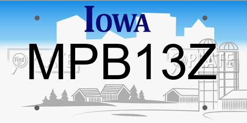 MPB13Z Iowa License Plate