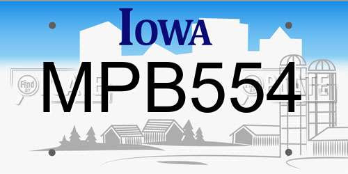 MPB554 Iowa License Plate