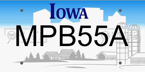 MPB55A Iowa License Plate
