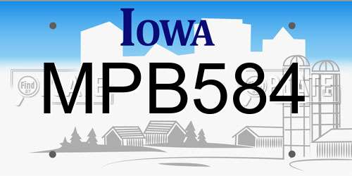 MPB584 Iowa License Plate