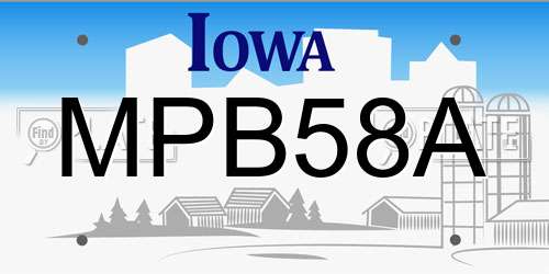 MPB58A Iowa License Plate