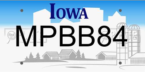 MPBB84 Iowa License Plate