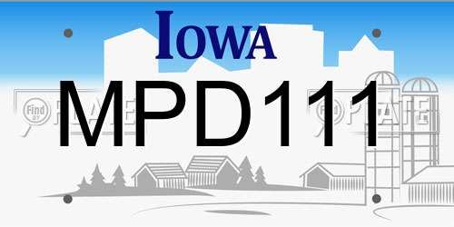 MPD111 Iowa License Plate