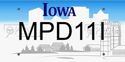 MPD11I Iowa License Plate