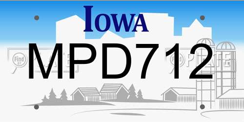 MPD712 Iowa License Plate