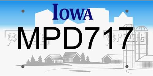 MPD717 Iowa License Plate