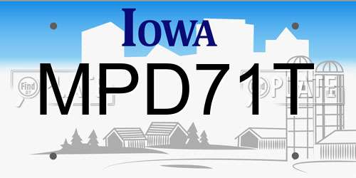 MPD71T Iowa License Plate