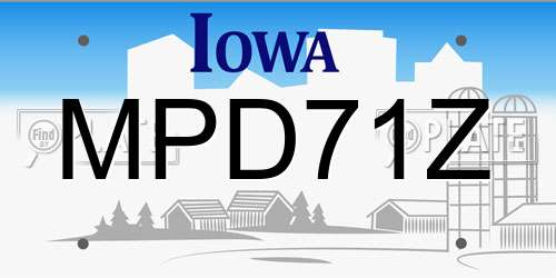 MPD71Z Iowa License Plate