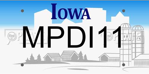 MPDI11 Iowa License Plate
