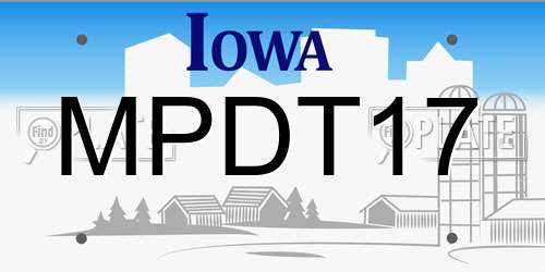 MPDT17 Iowa License Plate