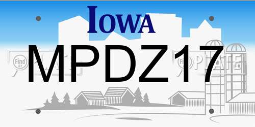 MPDZ17 Iowa License Plate