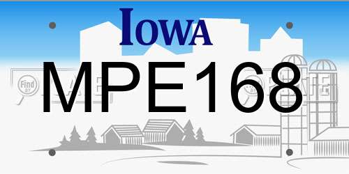 MPE168 Iowa License Plate