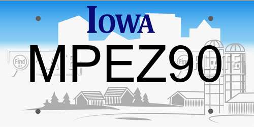 MPEZ90 Iowa License Plate