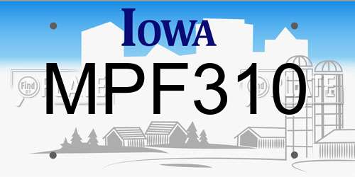 MPF310 Iowa License Plate
