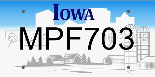 MPF703 Iowa License Plate