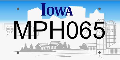 MPH065 Iowa License Plate