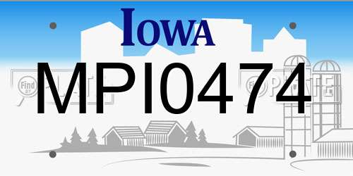 MPI0474 Iowa License Plate