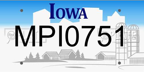 MPI0751 Iowa License Plate