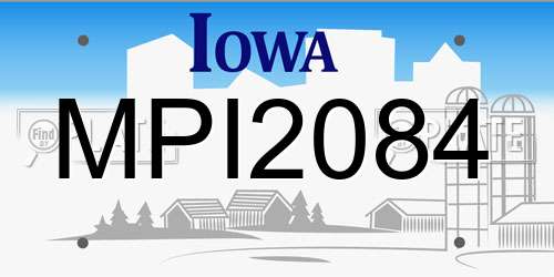 MPI2084 Iowa License Plate