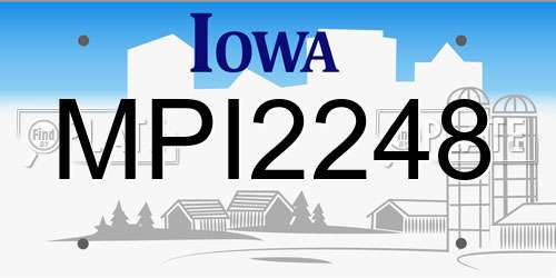 MPI2248 Iowa License Plate