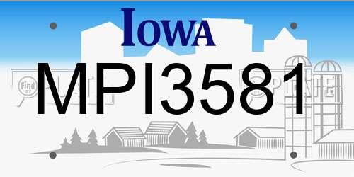MPI3581 Iowa License Plate
