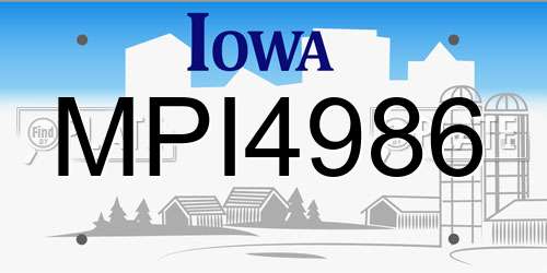 MPI4986 Iowa License Plate