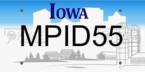MPID55 Iowa License Plate