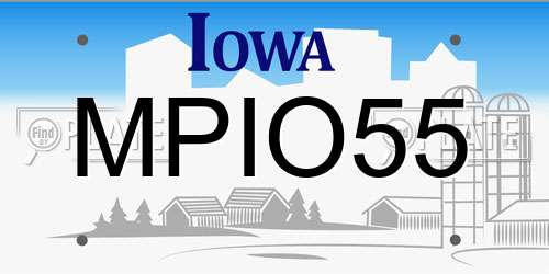 MPIO55 Iowa License Plate