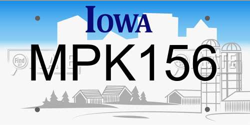 MPK156 Iowa License Plate