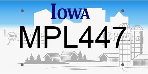 MPL447 Iowa License Plate
